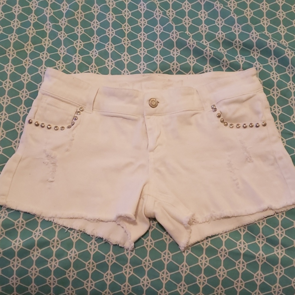 White denim shorts